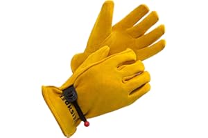 Kids Work Gloves Age 2-14, Extra Soft Deerskin Suede, Flexible Toddler Genuine Leather Gloves for Kids Working, Gardening