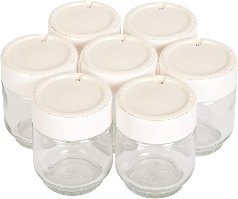 YG231E32 Yaourtière Yogurteo 7 Pots de Yaourt Inclus Programmable Écran LCD Minuteur 13W Champagne