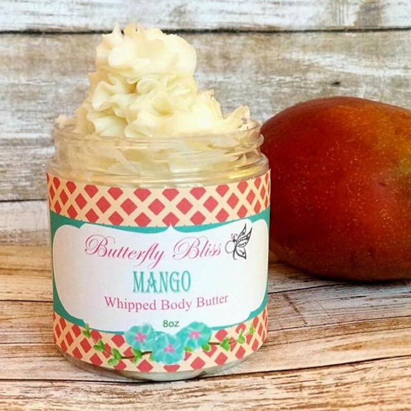 Mango Whipped Body Butter, natural lotion, organic, 8oz jar