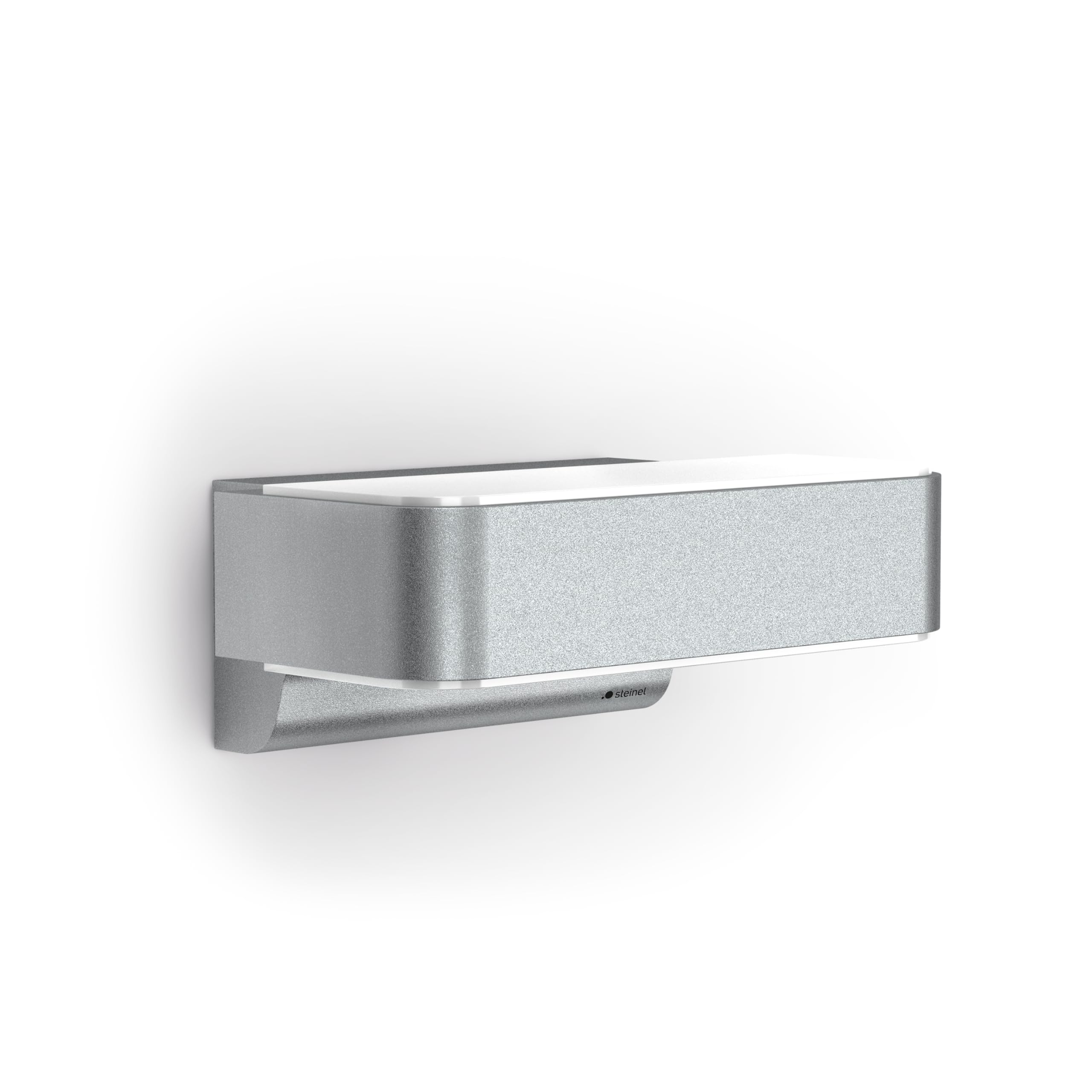 STEINEL Smart LED Outdoor Wall Light L 810 SC Silver, Motion Sensor Light, Up-/Downlight, Soft Light Start, Manual Override, Remote Control via App