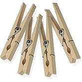Honey-Can-Do DRY-01376 Wood Clothespins with Spring, 100-Pack, 3.3-inches Length,Brown