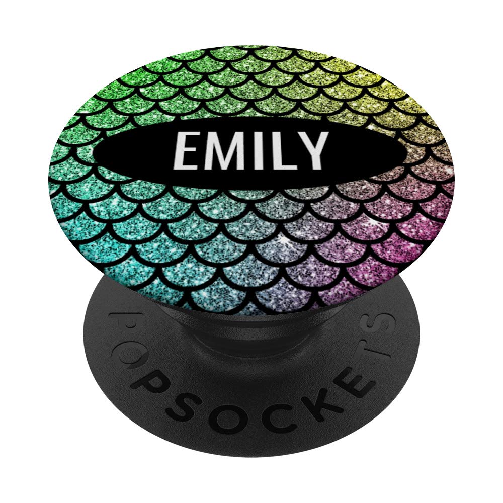 Emily Gift Mermaid Rainbow Pink Aqua Green Emily PopSockets PopGrip: Swappable Grip for Phones & Tablets