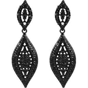 Chsoejuf Clip on Earrings for Women, Dangle Non Piercing Earrings | Elegant Crystal Earrings, Glitter Rhinestone Wedding Earr