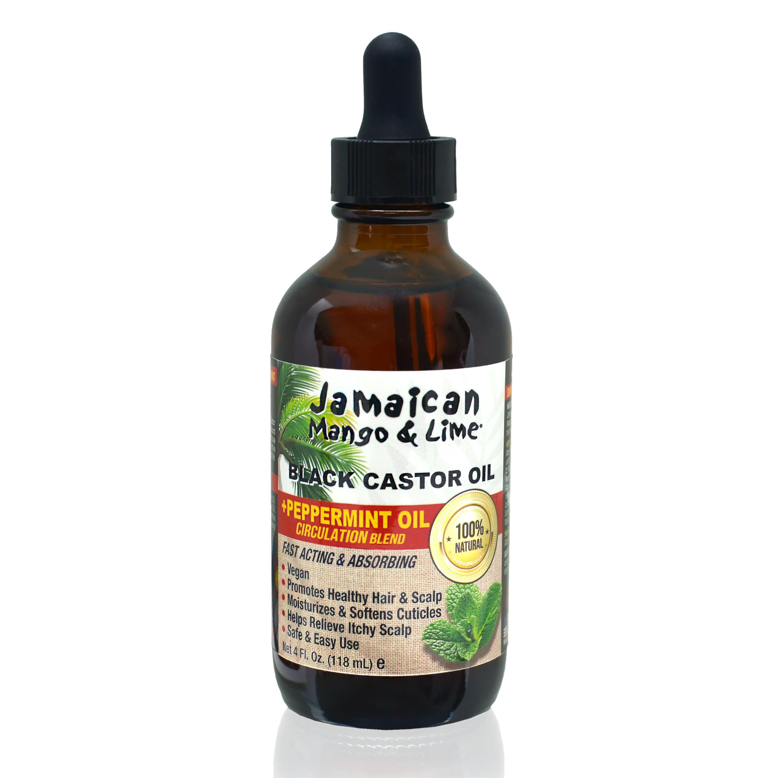 Jamaican Mango & Lime Black Castor Oil - Peppermint, 118 ml (Pack of 1)
