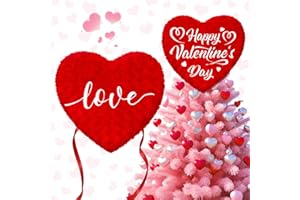 Eyourlife Tree Topper Decorate,15x13.8 Inch Red Plush Stuffed Heart Tree Topper White Embroidered Text Valentines Tree Topper for Wedding Party Supplies Home Tree Topper