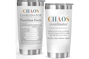Thank You Gifts for Women - Chaos Coordinator Insulated Coffee Tumbler with Lid 20 Oz - Teacher Appreciation Thank You Birthd
