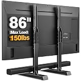 Universal TV Legs, Table Top TV Stand Base with Height Adjustable for Most 37 to 86 Inch TVs, Wobble-Free Replacement with Cable Management, Holds up to 150lbs, Max VESA 800x600mm, Black (Black)