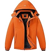 Boys Waterproof Ski Snow Jacket Winter Fleece Lined Warm Coat Hooded Windproof Kids Outerwear