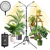 SANSI Grow Lights for Indoor Plants, 4 Head Dimmable Plant Lights for Indoor Growing, 40W 35"-65" Adjustable Standing Plant Grow Lights Indoor Tripod Auto On/Off Timer Grow Light