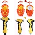 DYT Battling Tops Burst B-184 Custom Bey Launcher LR Left Right Spin DB Layer System , B-11 Grip Metal Fusion Starter String Strong Spinning Top Toys Accessories (Gold)