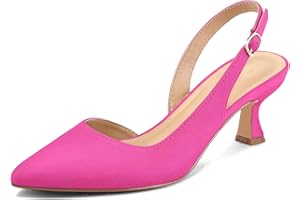 mysoft Women's Pumps Slingback Kitten Heels Pointed Toe Sexy Wedding Party Dress Pump Shoes