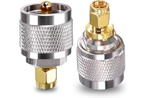 SMA to PL259 Adapter TUOLNK SMA Male to UHF PL-259 Male Coax Connector for CB Radio Antenna SO239 Male Plug to SMA Male Plug 