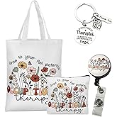 Occupational Therapy Gifts, Occupational Therapy Bag, 4 Pcs That Can Be Given to Professional Medical Practitioner, Including Tote Bag, Makeup Bag, Key Chain and Badge Holder to Show Your Appreciation
