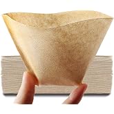 Coffee Filter #1, Disposable Coffee Filter Paper Natural Brown Cone Coffee Filters Unbleached U Shape Fit for Pour Over Coffee Cup, Coffee Maker(Brews 1-2 Cups,100 Count)