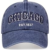 Chicago Hat for Men Women 3D Embroidery Vintage City Dad Hats Baseball Cap