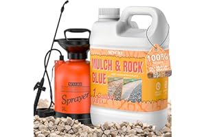 SEVGILI Mulch Glue for Landscaping with Sprayer, 1Gallon Rock Glue for Landscaping with Sprayer, Ready-to-Use Clear Gravel Binder, 100% Permeable & Fast-Dry Strong Pea Gravel Stabilizer