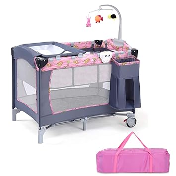 grey cot bed and changing table