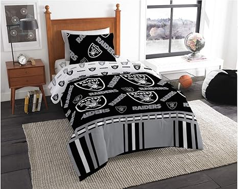 Amazon Com Oakland Raiders Nfl Twin Comforter Sheet Set 4