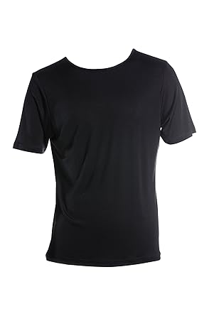 SUPERIOR NATURALS, Unterhemd, Rundhals, 100% Seide, Interlock, Schwarz