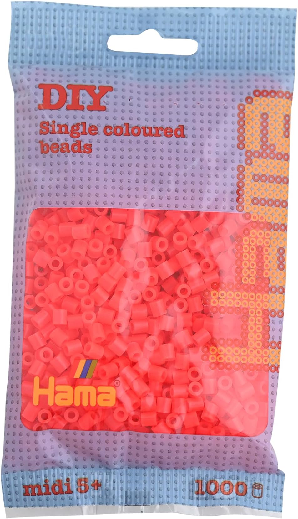 Hama 207-35 Beads Neon Red 1000 Midi Beads Brand New Sets