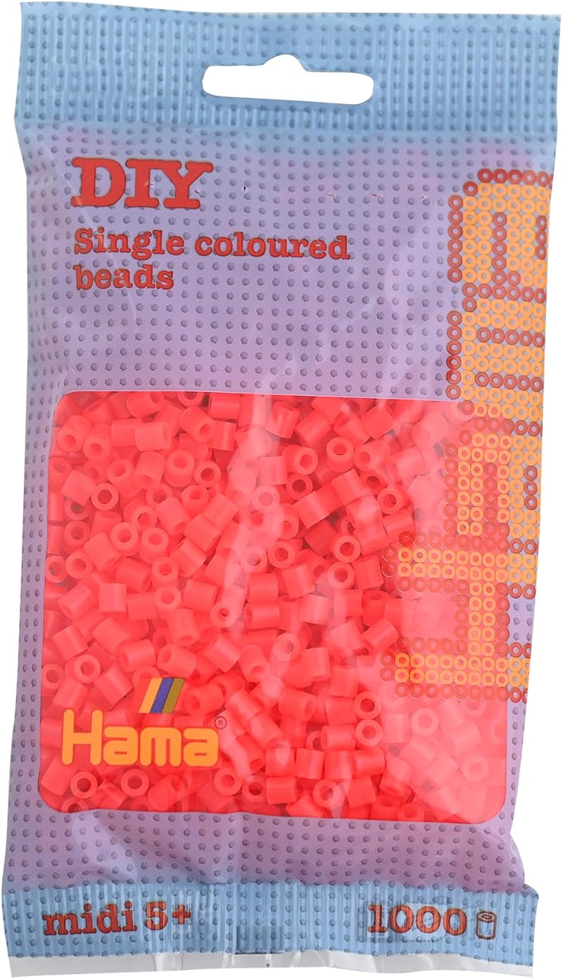 Hama 207-35 Beads Neon Red 1000 Midi Beads Brand New Sets