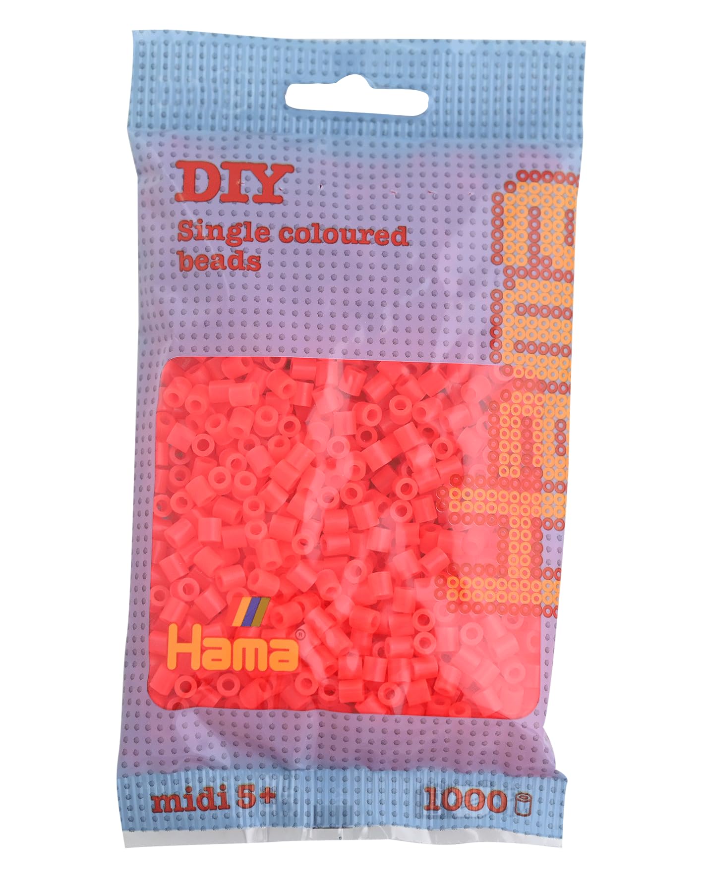 Hama 207-35 Beads - Neon Red (1000 Midi Beads)