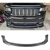 Carbon Fiber Front Lip for 2014-2021 Jeep Grand Cherokee SRT/Trackhawk | ABS, Front Splitter, Chin Spoiler, Air Dam, Underbody Kit, Mods Parts, Scrape &amp; Impact Resistant, 1-Year Warranty