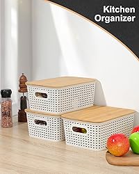 EOENVIVS Storage Bins with Lids 6 Packs, Plastic