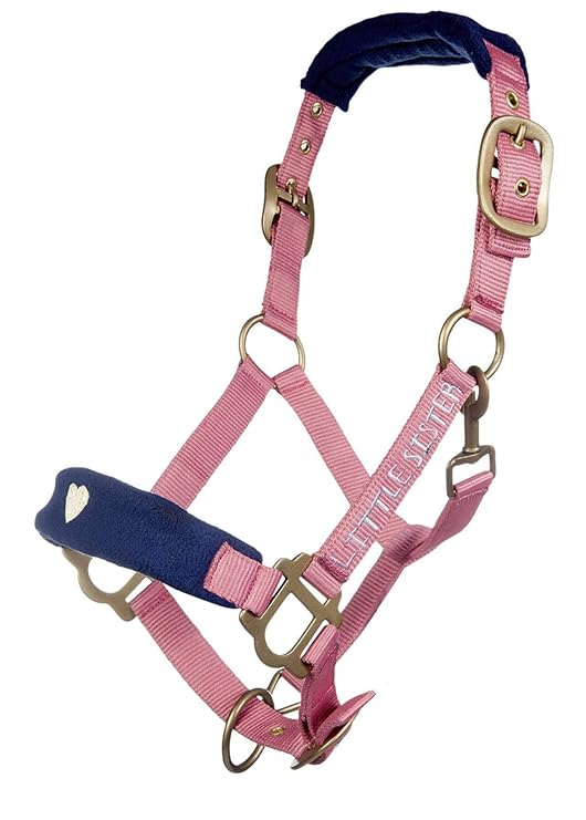 HKM 4057052273315 Nylonhalfter -Santa Fe-1495 Himbeer/Navymini Shetty