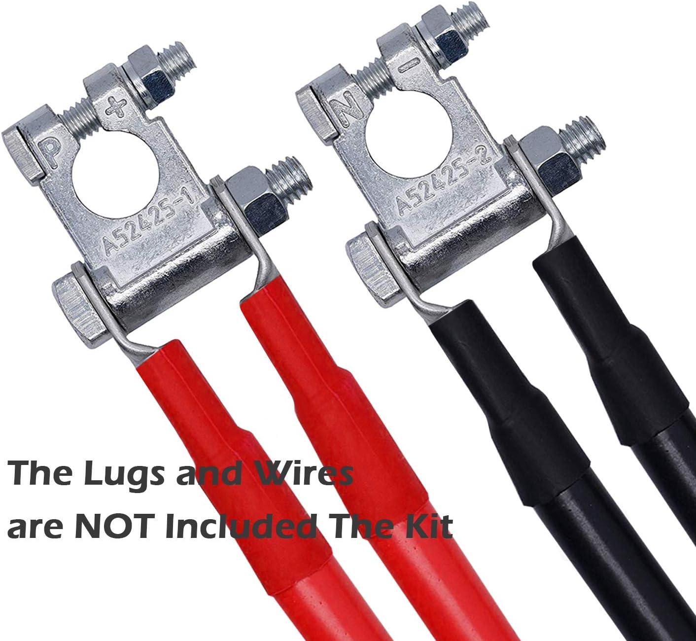 Ampper Military Spec Battery Terminal End, Top Post Battery Terminal Set for Marine Car Boat RV and Vehicles (1 Pair): Automotive