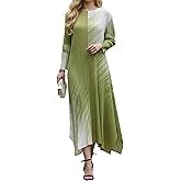Shangeek Women's Casual Long Sleeve Maxi Dress Wrinkle-Free Elegantly Classy Flowy One Size Dresses 2025 Fall New