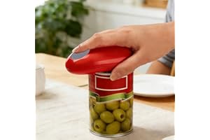 Electric Can Openers Kitchen Use- Automatic Can Opener, One Touch Can Opener for Kitchen Use, Hands Jar Openers Tool(red)