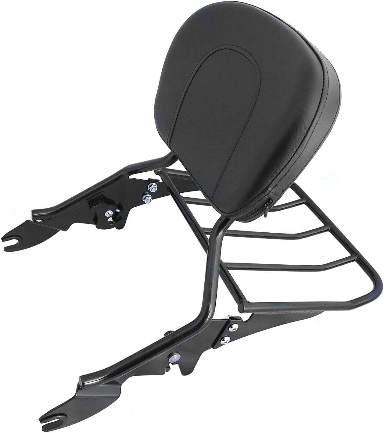 Black Detachable Backrest Sissy Bar with Luggage Rack Compatible with Harley Davidson Touring 2009-2016 Electra Glide Road Glide Road King Street Glide [B01LMV1SSI]