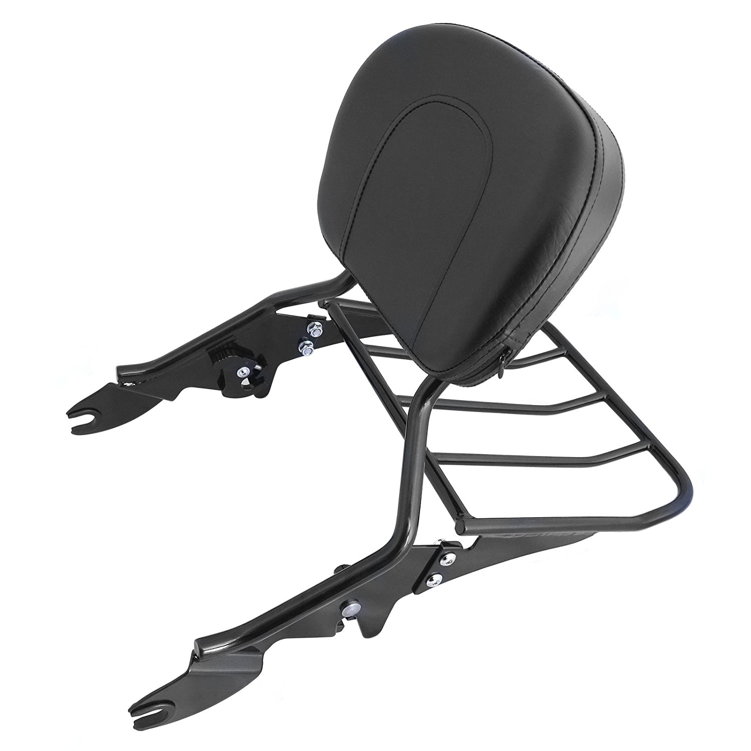 Black Detachable Backrest Sissy Bar with Luggage Rack Compatible with Harley Davidson Touring 2009-2016 Electra Glide Road Glide Road King Street Glide [B01LMV1SSI]
