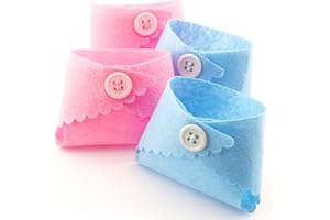 Summer-Ray 24pcs Mini Felt Diaper Baby Shower Favor Bags (Mixed Color Set)