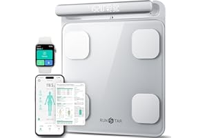 RunStar Smart Scale for Body Weight and Fat Percentage FSA&HSA Eligible, 8-Electrode Digital Bathroom Scale with BMI, Body Fat & Muscle Mass to 28 Body Composition and Printable Body Analysis Report