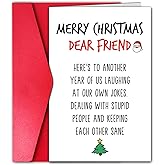 GYYsweetus Merry Christmas Card for Best Friend, Coworker Card, Funny Christmas Gift for Classmate Bestie Men Women Him Her Cousin Brother (Laugh at Our Own Jokes)