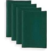 Solino Home Linen Cloth Napkins Set of 4-100% Pure Linen Evergreen Dinner Napkins 20 x 20 Inch for Winter, St Patricks Day - Diana Medium Weight, Handcrafted and Machine Washable