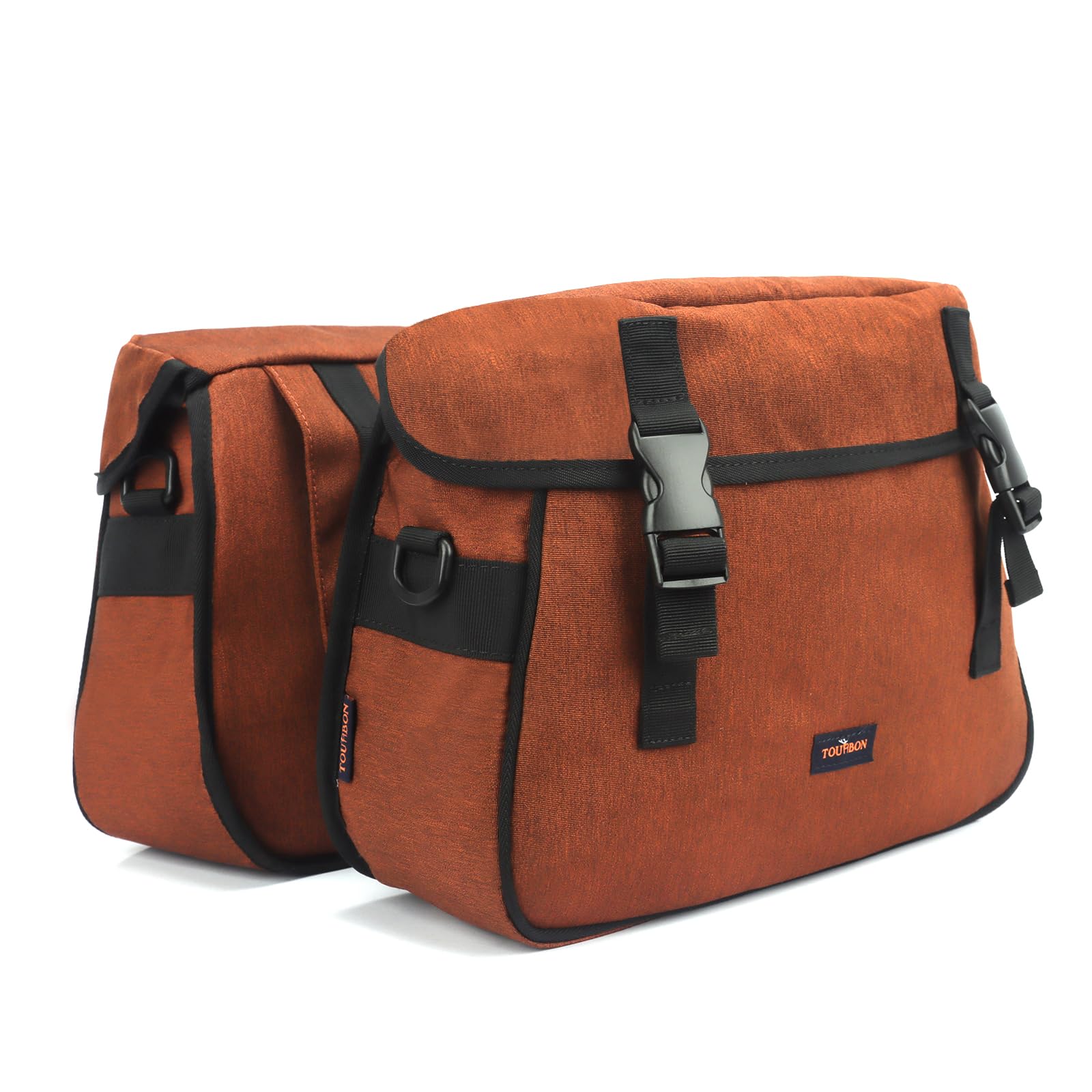 TOURBON Nylon Double Pannier Shoulder Bags Bicycle Rear Rack Trunk Motorcycle Tail Seat Bag