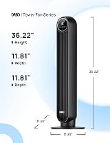 DREO 20dB Smart Silent Tower Fan with Remote 28ft/s 90° Oscillating 8 Speeds view 9