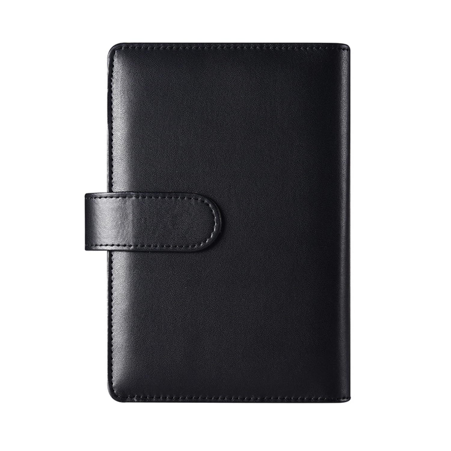 MEISH PU Leather A6 Budget Binder Cover Refillable 6 Ring Budget Binder Loose Leaf Notebook Personal Planner for Home Office (Black)