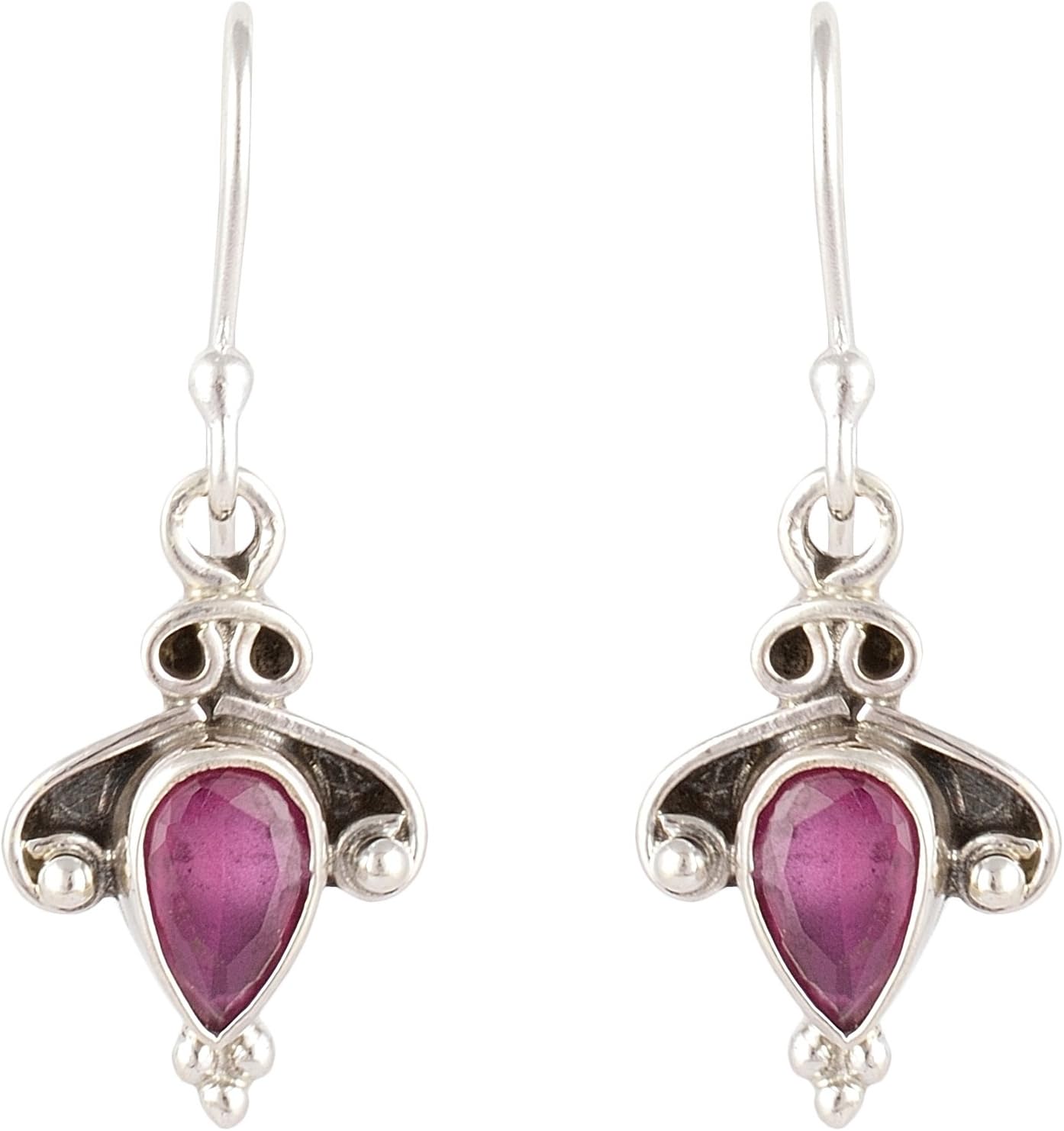 HANDICRAFT FASHION POINT92.5 Sterling Silver Blue Sapphire Drop Silver Earrings for Girls and women