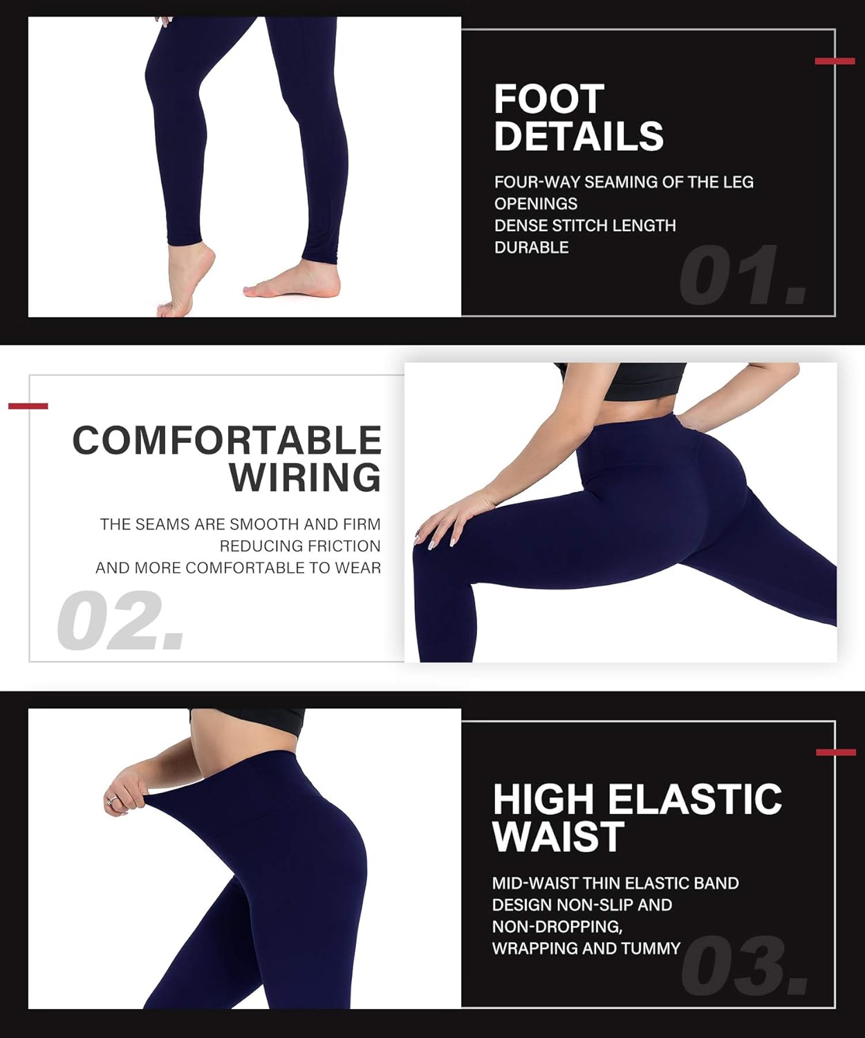 CAMPSNAIL High Waisted Workout Leggings for Women - Soft Athletic Tummy Control Yoga Pants Pack Tights for Running Cycling : Clothing