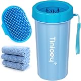Tinioey Large Dog Paw Cleaner with Towels & Bath Brush