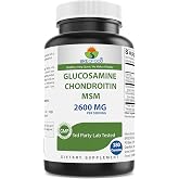 Brieofood Triple Strength Glucosamine Chondroitin MSM 2600mg/Serving Capsules, Supports Healthy Joint, Cartilage and Connective Tissue - Promotes Joint Comfort &amp; Flexibility 180 Count