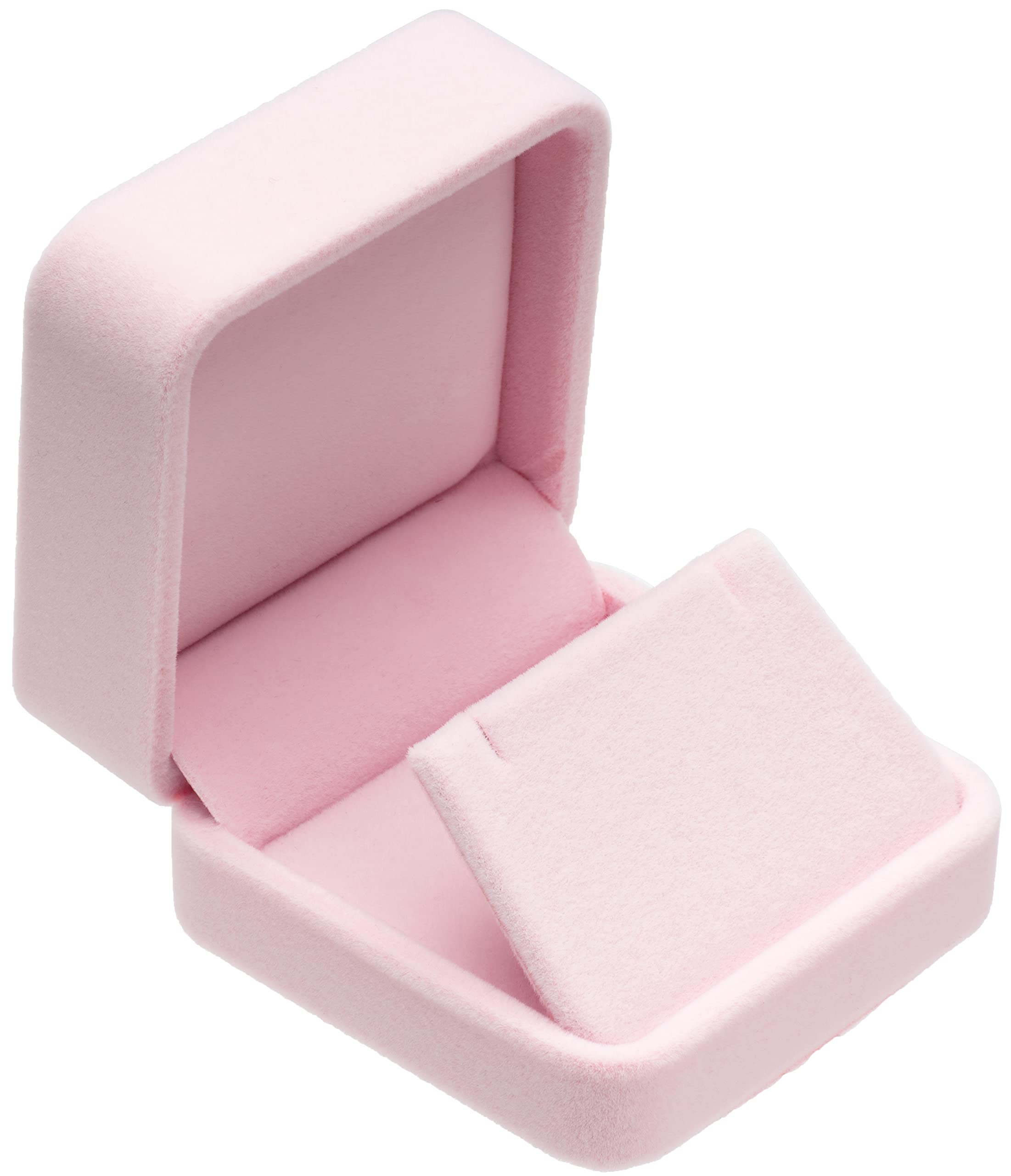 POKOFO Velvet Flocked Earring Gift Boxes Jewelry Box (Pink)