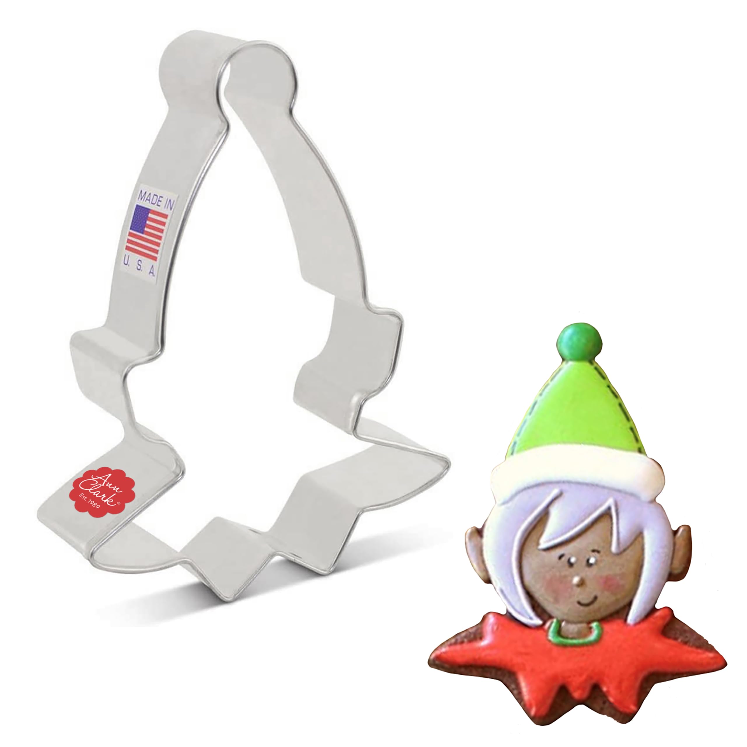 Ann Clark Cookie Cutters Elf Face Cookie Cutter, 10.16 cm