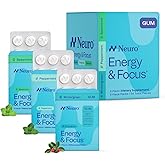 Neuro Energy &amp; Focus Gum Variety Pack, 54 Count, 6 Pack | 40mg Natural Caffeine Gum, L-Theanine, B Vitamins, Sugar Free Energy &amp; Focus Supplement, Peppermint, Spearmint &amp; Wintergreen