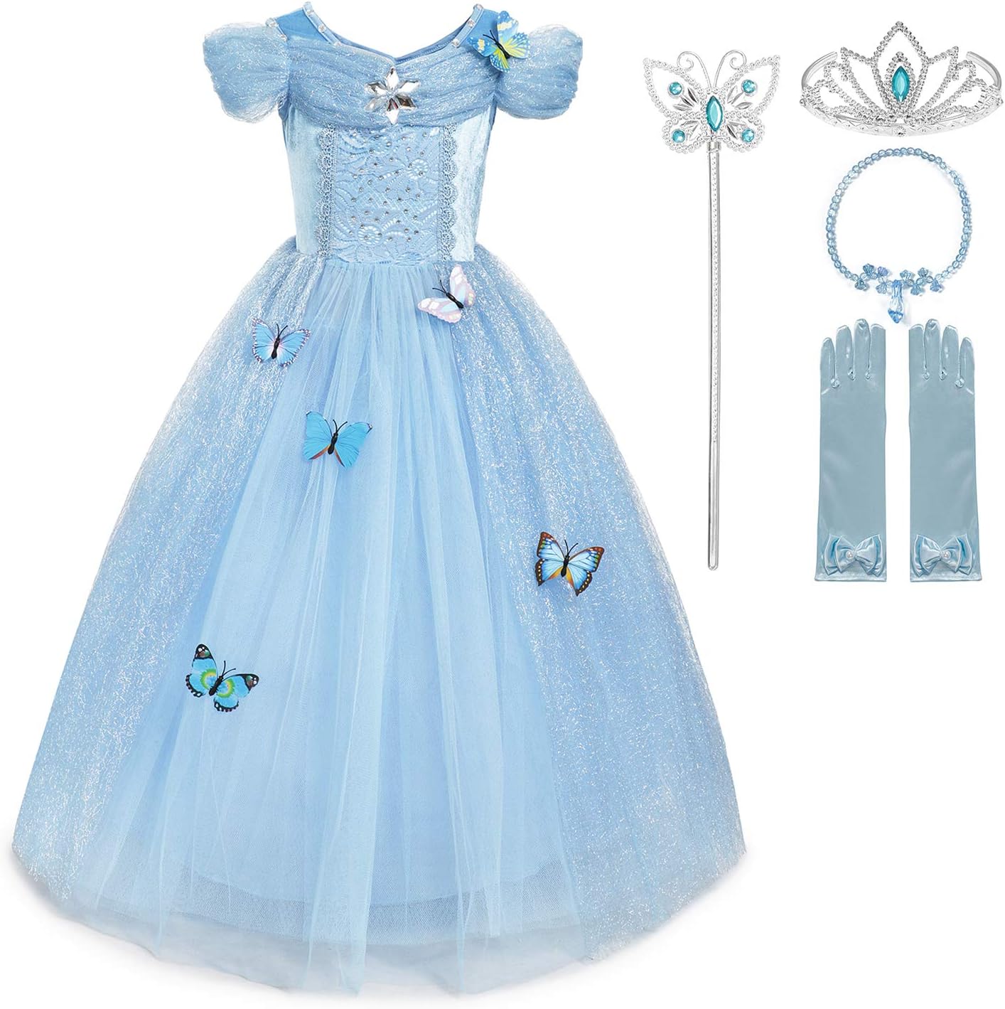 Girls Princess Costume Deluxe Queen Dress Up for Halloween Cosplay Party
