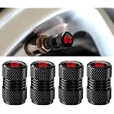 4 Pack Aluminum Tire Valve Stem Caps Compatible with RAM Accessories | Black with Internal Rubber O-Ring ,Car Wheel Valve Cover Accessories Set for Cars Trucks Motorcycles SUVs Bikes